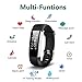 TwobeFit Fitness Tracker, Waterproof Activity Tracker Heart Rate Monitor Bluetooth Smart Watch Bracelet Wristband Sleep Monitor Pedometer for Android and iOS Smartphone (Black)