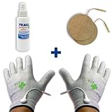 Conductive Gloves Package for TENS Electrode Pain Treatment & Diabetes, Neuropathy, Carpal Tunnel, Arthritis Electrotherapy - 1 PAIR - Silver Thread (M-L)
