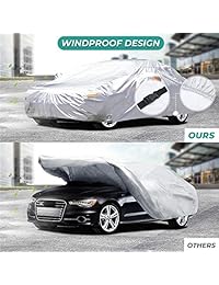 Audew   Funda para coche de 6 capas, transpirable, protección UV, impermeable, resistente al polvo, ajuste universal, para Sedan, SUV