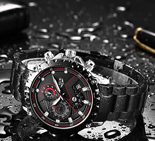 LIGE-Reloj-para-Hombre-Acero-Inoxidable-Impermeable-Analogico-de-Cuarzo-Movimiento-Deportivo-Cronografo-Moda-Empresarial-Fecha-Calendario-Resistente-Aranazos-Relojes-de-Pulsera