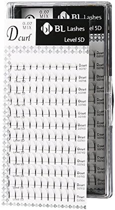 Eyelash Extension BL Level 5D Volume Mix Lash Thickness 0.07mm 8 Sizes in 1 Mixed Tray (DX0.07mm)