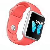 Apple Watch Band - WantsMall Soft Silicone Sport Style Replacement iWatch Strap for 38mm Apple Watch Models (Coral)