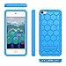 Fintie Silicone Case for iPod Touch 7 iPod Touch 6 iPod Touch 5 - (Honey Comb Series) Impact Shockproof Anti Slip Soft Protective Cover for iPod Touch 7th 6th 5th (Kids Friendly), Blue