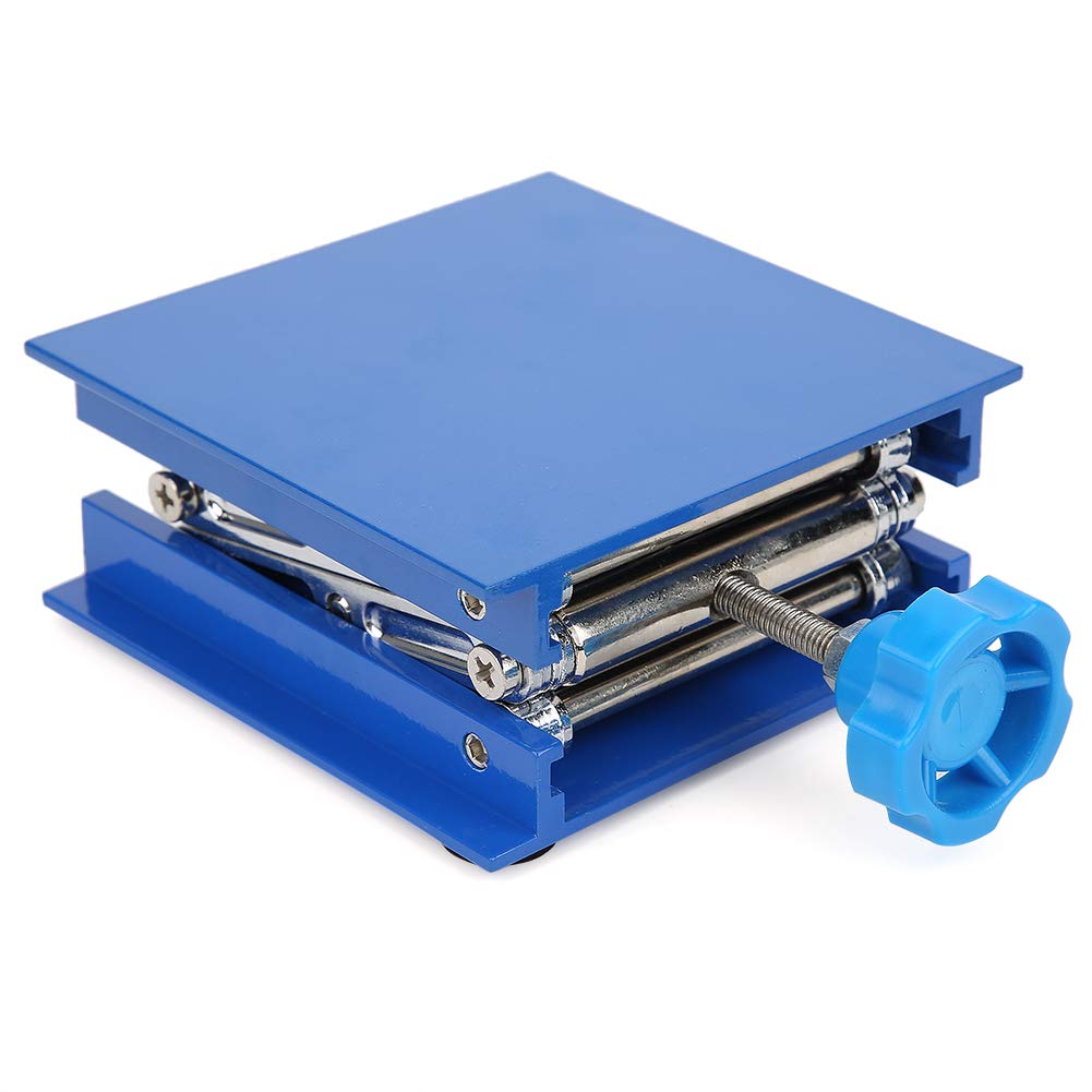 150x150 lab lift table + Lab Lifting Platform 100 x 100mm Blue Electroplated Aluminum Stand Rack Scissor Jack Lifter