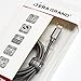 Apple MFi Certified - Lightning to USB Braided Cable with Aluminum Housing Color: Grey
