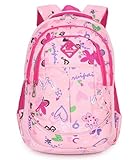 Eshops Backpacks for Girls School Bags for College Waterproof Outdoor Travel Backpack for Women (Pink)