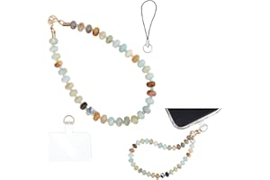 CRAFTYMELODY Flower �鶹��ite Phone Hand Strap Chains Natural Beaded Lanyard with Mobile Phone Lanyard Patch Rondelle Beads W