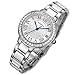 MAMONA Women's Watch on Sale Clearance Crystal Accented Ceramic and Stainless Steel White and Silver L68008SR