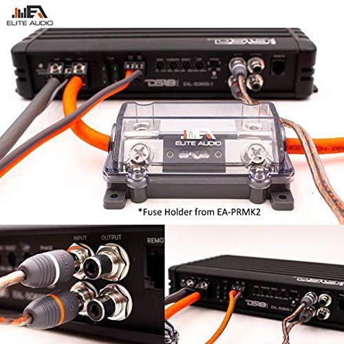 Elite Audio 8 Gauge CCA Premium Amp Kit - EA-PRMK8 Complete Amplifier Installation Wiring Kit with 20 feet 8 AWG + 2-Channel RCA Interconnects 1000W