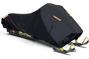 GRONDNICTORY Snowmobile Cover Heavy Duty 420D Oxford Universal Trailerable Snowmobile Storage Cover, Compatible with P-olaris Ski-Doo A-rctic Cat Y-amaha L-ynx C-amso C-FMOTO (Black, 130" L x 51" W x 48" H)
