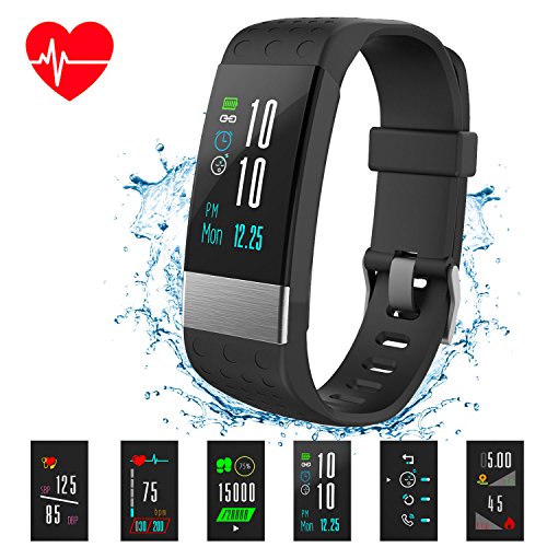 Fitness Tracker Watch, Color Screen Activity Tracker Watch with Heart Rate Monitor IP67 Waterproof Smart Wristband with Blood Pressure Monitor Sleep Monitor Pedometer for Kids Women Men (i7 Plus)