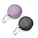 Case Star 2 PCS(Black and Purple) Earphone handsfree Headset HARD EVA Case - Clamshell/MESH Style with Zipper Enclosure, Inner Pocket, and Durable Exterior Plus Silver Climbing Carabiner With Case Star Cellphone Bag (EVA Earphone Case-Black and Purple)
