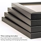 Craig Frames 1WB3BK 11 by 14-Inch Picture Frame 4-Piece Set, Smooth Finish, 1-Inch Wide, Black