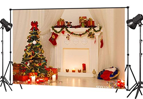 LB 7X5ft Christmas Tree Vinyl Photography Backdrop Customized Photo Background Studio Prop SDX106