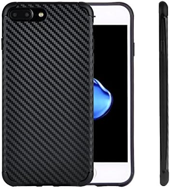 iPhone 7 Plus Case, iPhone 8 Plus Case, SRS DIGICH Apple iPhone 7 Plus Case 5.5 Inch Ultra Slim Carbon Fiber Anti-Fingerprint Pattern with Shockproof TPU Corner for iPhone 7 Plus / iPhone 8 Plus Black