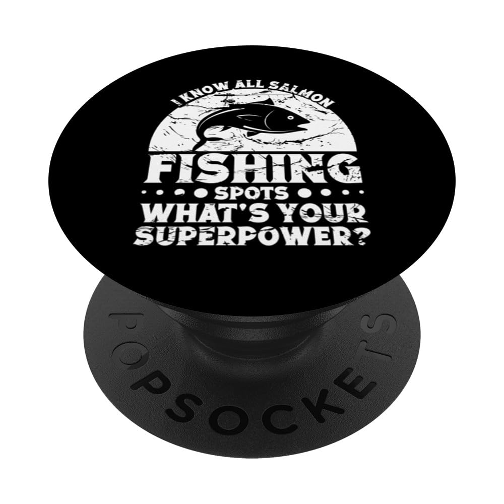 Fisherman, in the Lake with Salmons Happy Pace Fishing PopSockets Swappable PopGrip
