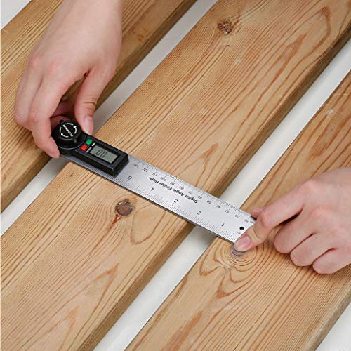 FLOUREON Digital Protractor Angle Finder,7-inch Protractor(DL600 Stainless Digital Angle Ruler),Digital Protractor Goniometer 360° 
