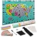 STEM Geo-Literacy USA Homeschool Toy for Kids | Fun way to teach from home! | National Parks, Flags | 64 Landmarks & Learning Cards, Stickers| Writable Surface, Marker | Gift-Ready Packaging
