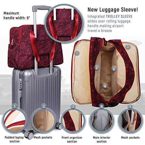 Lily & Drew Lightweight Travel Tote Crossbody Weekender Carry On 15.6