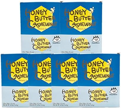 Prince Katsu Honey Butter Nuts, sweet and savory nuts, 12 x 35g pouch box, made in Korea (Honey Butter Cashew, 1 case)