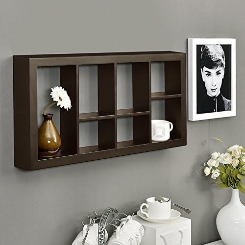 Taylor Display Shelf Cube Shelving (Espresso, 24-inch X 3-inch X 12-inch)