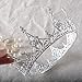 Lpteso SSNUOY Silver Plated Pearl Crystal Bridal Crown Princess Crown Headpiece for Woman