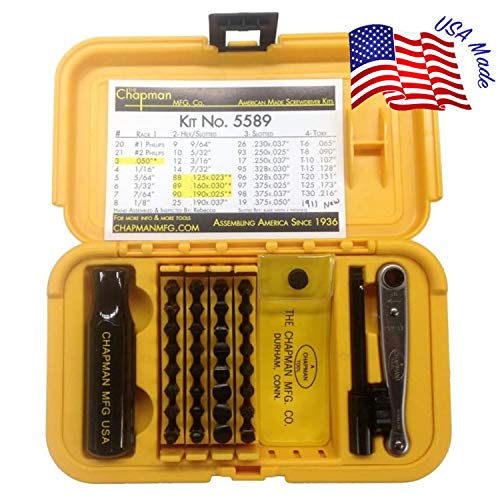 Chapman MFG 5589 Ultimate Gunsmith Screwdriver Set Slotted, SAE Hex