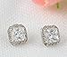 AnaZoz Jewelry 18K Gold Plated Square Stud Earring Rose Gold Plate/Platinum Plated SWA Elements Austrian Crystals Earrings