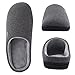 HomeIdeas Men's Classic Memory Foam Plush House Slippers, Spring Summer Breathable Indoor/Outdoor Shoes