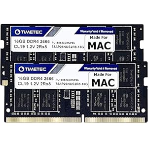 Timetec 32GB KIT(2x16GB) DDR4 2666MHz/2667MHz PC4-21333/PC4-21300 Compatibel voor Applevoor medio 2020 iMac (20,1/20,2…