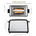 Toaster 2 Slice Warming Rack Brushed Stainless Steel for Breakfast Bread Toasters Defrost Reheat Cancel Button Removable Crumb Tray By KEEMO