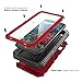 Compatible iPhone 8 Case, SE 2020 Waterproof Phone Case for iPhone 7 with Stand, Shockproof Military Grade Heavy Duty Silicone with Screen Protector Full Body Metal Cover for Apple Red