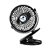 Glovion Mini Desk Fan, Clip-on Stroller Fan, 2600mAh Rechargeable Battery Clip Fan, 360 Adjustable Wind, Personal Clip or Desk Fan with Speeds Settings, Indoor& Outdoor Personal Cooler - Black
