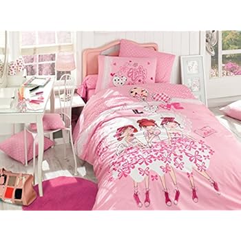 Amazon.com: Ballerina Pink Duvet Cover Bed Set Girl's