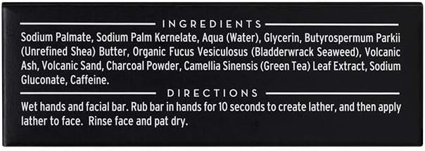 The Seaweed Bath Co. Purifying Detox Facial Bar Soap, Unscented, With Natural Organic Seaweed, Charcoal, Vegan, Paraben Free, 3.75 oz. : Beauty