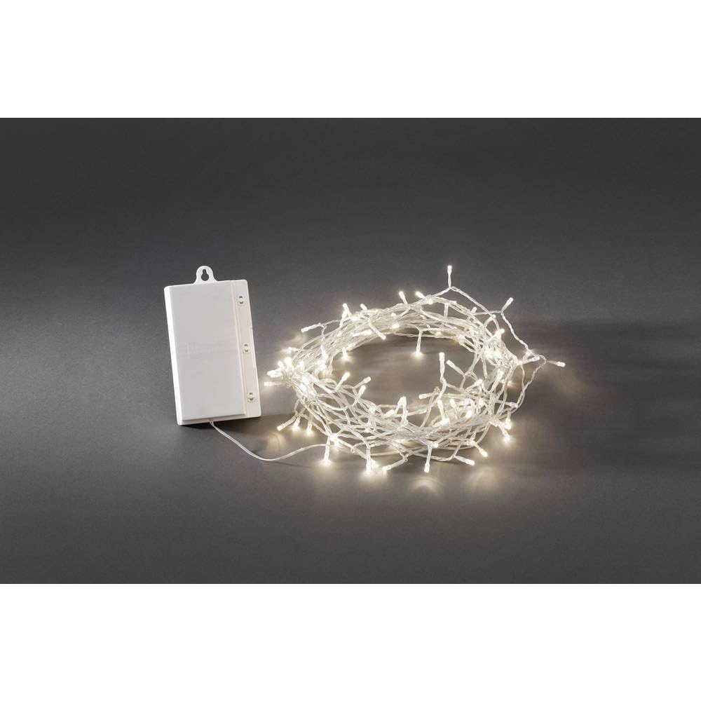 Konstsmide Battery Outdoor 128 LEDs Lights with Multi-Function On Transparent Wire - Warm White