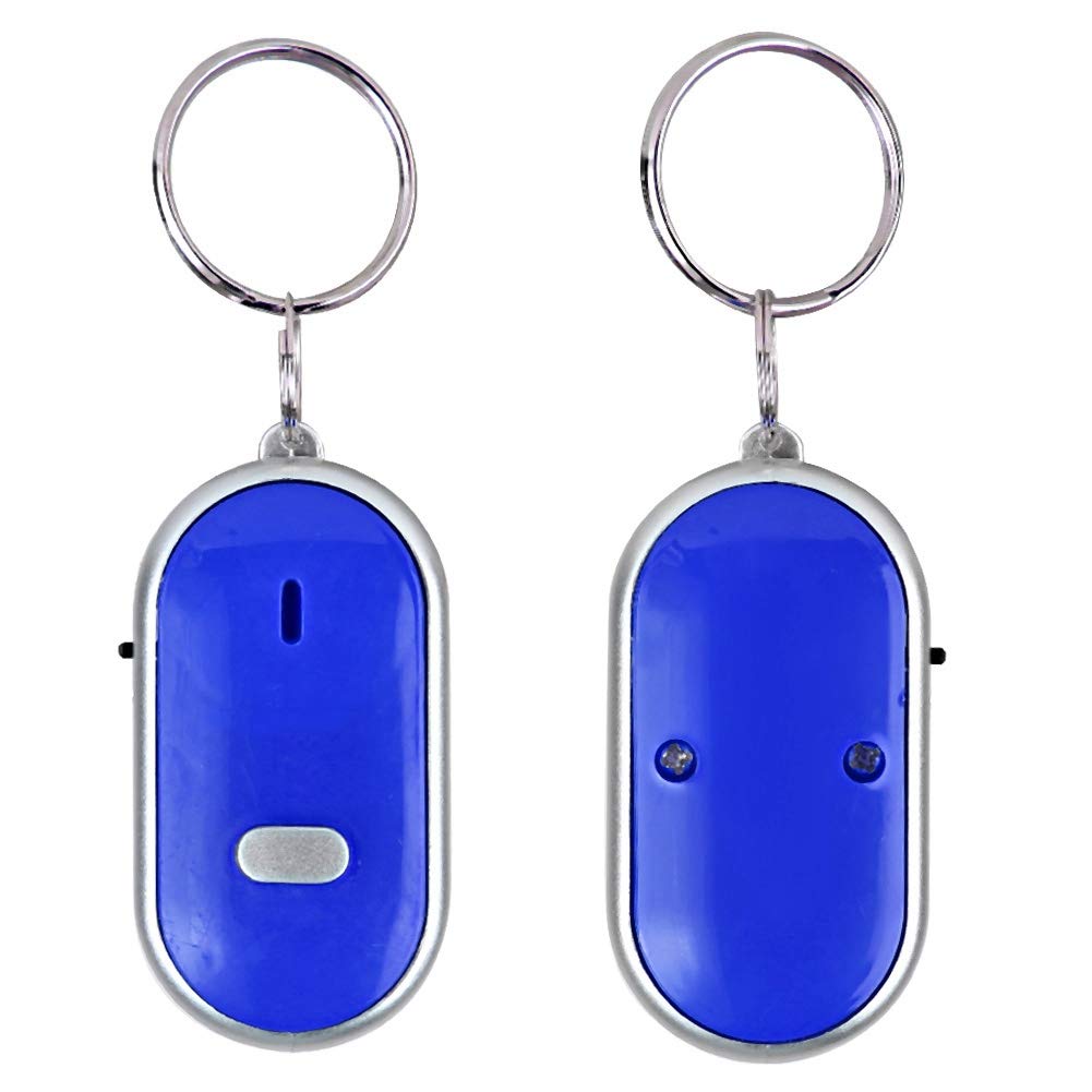 Key Finder, Voice Control Anti Lost Device Whistle Finder, Anti-Lost Device, clap to find Keychain Locator Tracer (Blue) with Whistle, Pet Locator, Key, Suitcase