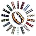 CIVO HY00070 Watch Bands NATO Premium Ballistic Nylon Watch Strap Stainless Steel Buckle, 22mm, Navy/Pumpkin