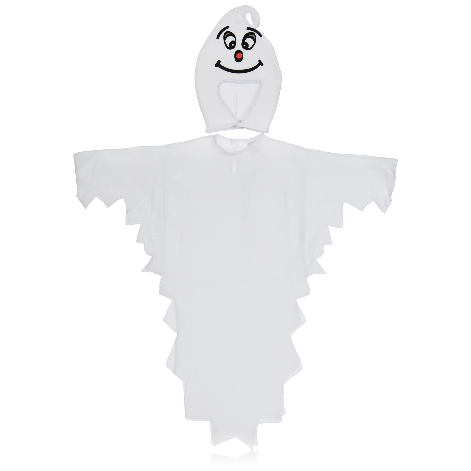 com-four® Ghost costume for kids - Halloween costume ghost with hood - Carnival costume for kids - Ghost costume for boys and girls - 104 cm