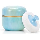 Body Powder Puff and Container for Dusting Powder, Women Powder Puff and Powder Case box (Aqua Gradient)