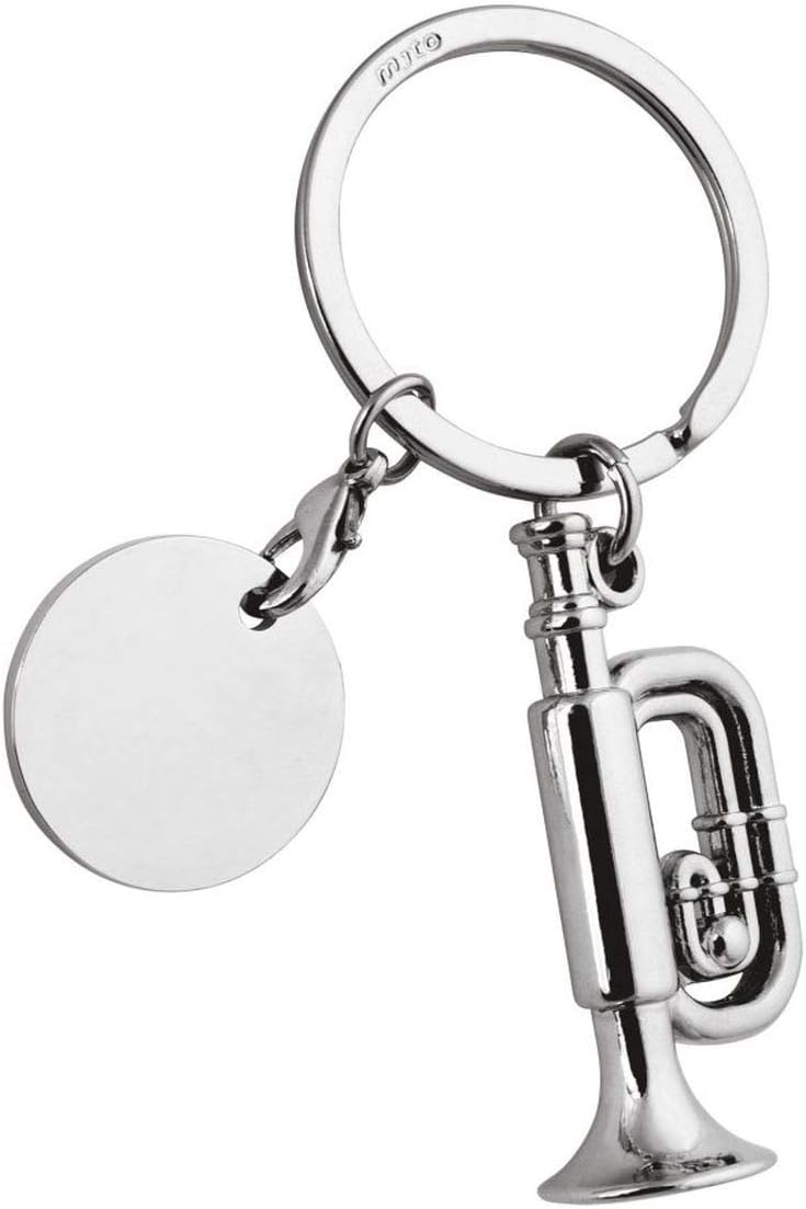 Ten Keychain trumpet with coin cod.EL7989 cm 8x3,5x1,5h by Varotto & Co, Steel, S