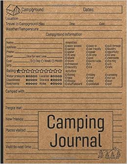 Camping Journal Family Rv Travel Logbook Memory Book For Adventure Notes Campground Notebook Caravan Road Trip Diary Summer Campsites Log Book Camp Planner Gift Idea For Camper