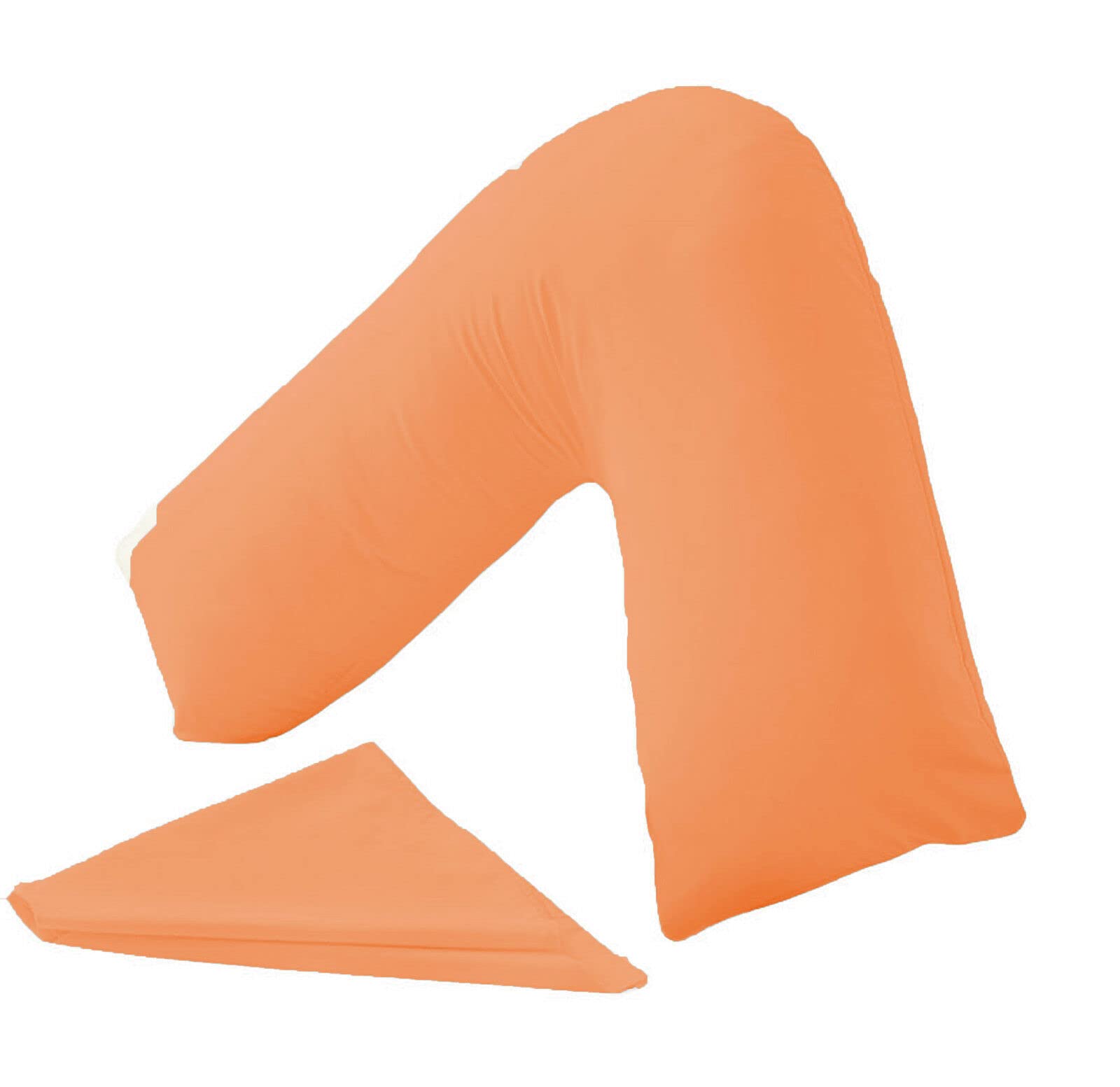 Buzzbuy V shaped pillowcase cover, 100% Poly-cotton Back & Neck Support Orthopaedic Pregnancy/Nursing V Pillowcase cover only (Peach) — image 1