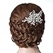 Hair Accessories for Wedding - Silver Wedding Hair Clip with Rhinestone Bridal Barrette - 100% Handmade Flower Clip Head Pieces for Women