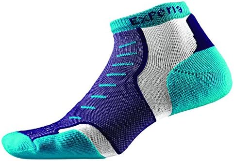 Thorlo Experia Unisex-Adults Thin Padded Running Low Cut Sock, Turquoise Vibe, 11-Medium (Women's Shoe Size 9.5-11.5, Men's Shoe Size 8.5-10.0)