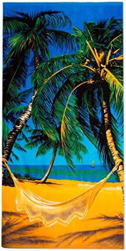 Paradise Beach Print Beach Towel 100% Cotton 28"x59"