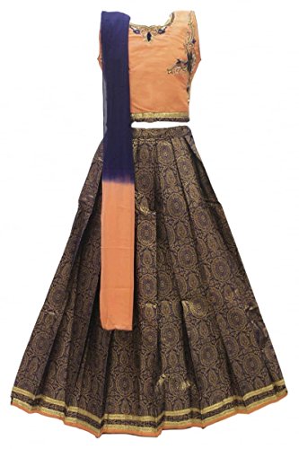GLC2502 Coral and Royal Blue Girl's Lengha Choli