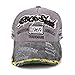 Vankerful Washed Denim Cotton Distressed Baseball Caps Adjustable Snapback Embroidered Trucker Hat (BlackGrey)