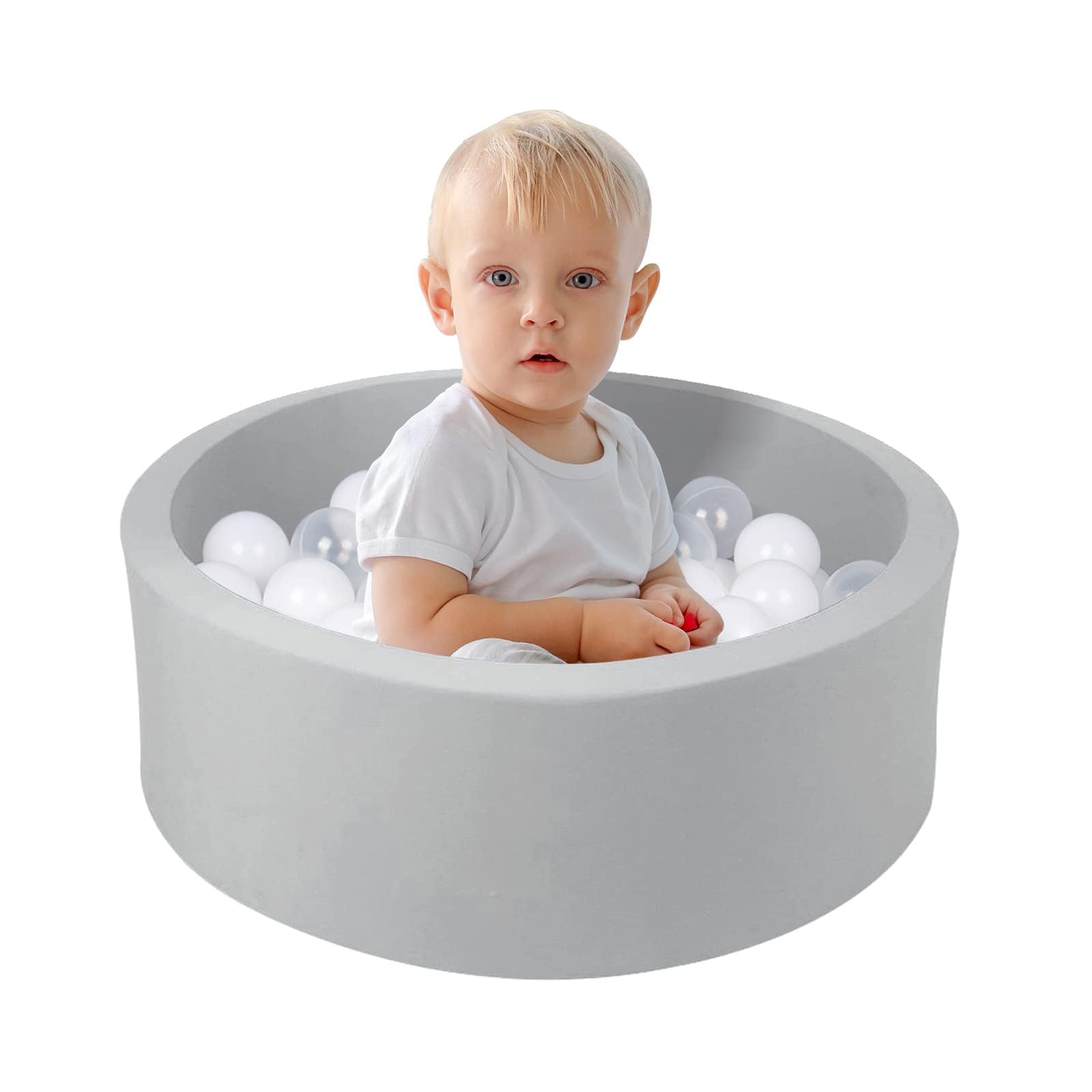Photo 1 of WINTECY Small Memory Foam Ball Pit for Kids, Soft Ball Pool Round Ball Pit for Toddlers Play(Balls are NOT Included)