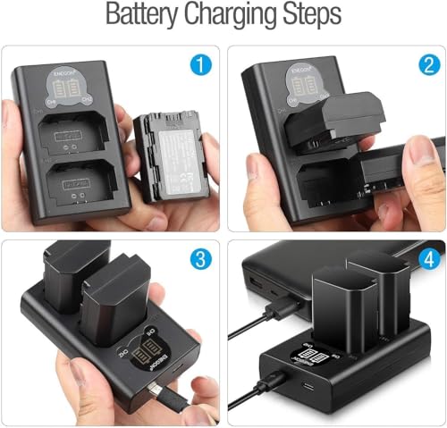 ENEGON NP-FZ100 Batería 2280mAh y Smart LED Cargador Dual USB Compatible con Sony ZV-E10 II A7 III A7 IV A7C II A7C A7R IV A7R V A7R III A6700 A6600 FX3 FX30 A9 A9S ZV-E1 Cámara